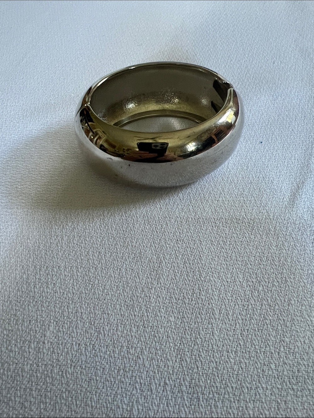 Polished Silver-Tone Dome Bangle Bracelet